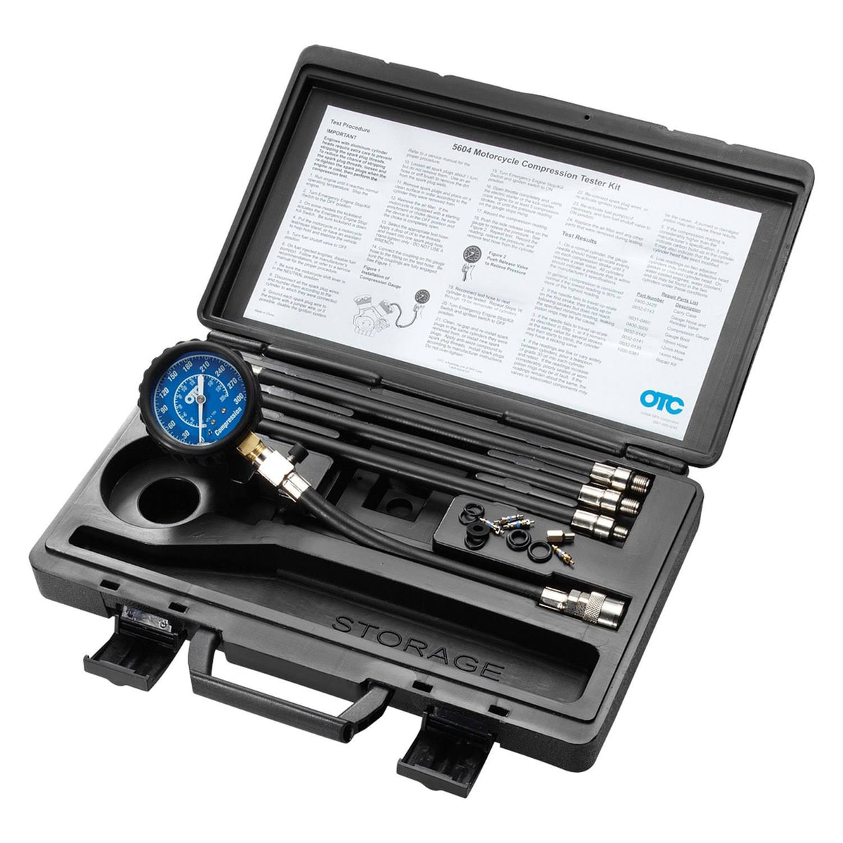 OTC 5604 Motorcycle Compression Tester Kit