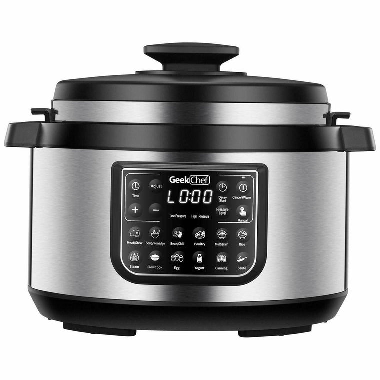 Geek Chef 12-in-1 Electric Pressure Cooker with LCD, 8-Quart Oval Pot
